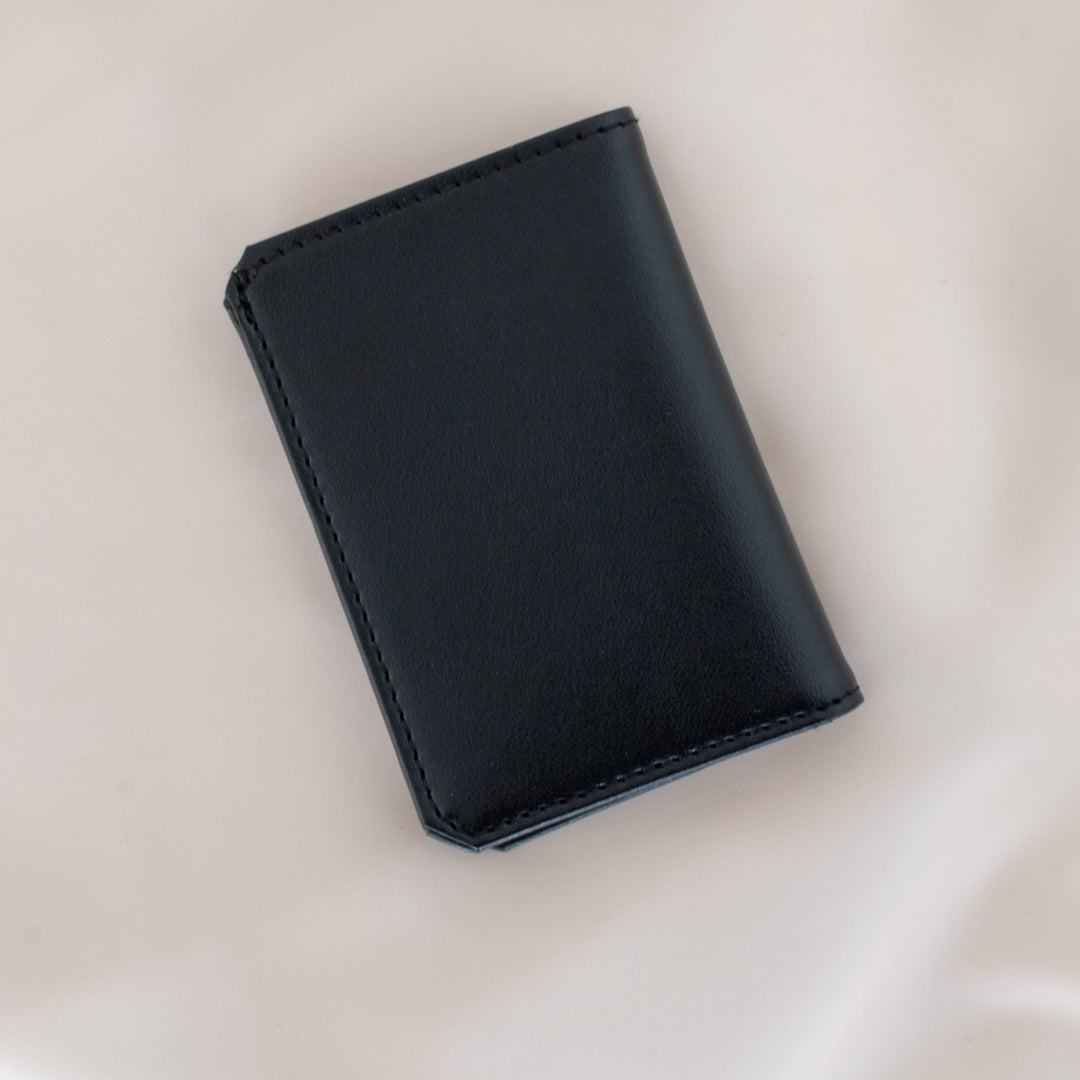 porte-cartes en cuir vegan noir