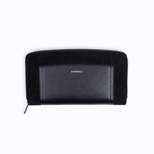 Charger l'image dans la galerie, Portefeuille Couture Uppeal™ oxymore noir, chic parisien, compact et élégant, matières vegan et écoresponsables, poches intérieures et extérieure