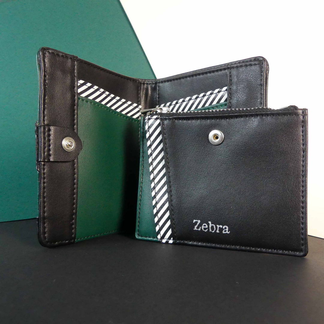 portefeuille en cuir vegan noir modulable