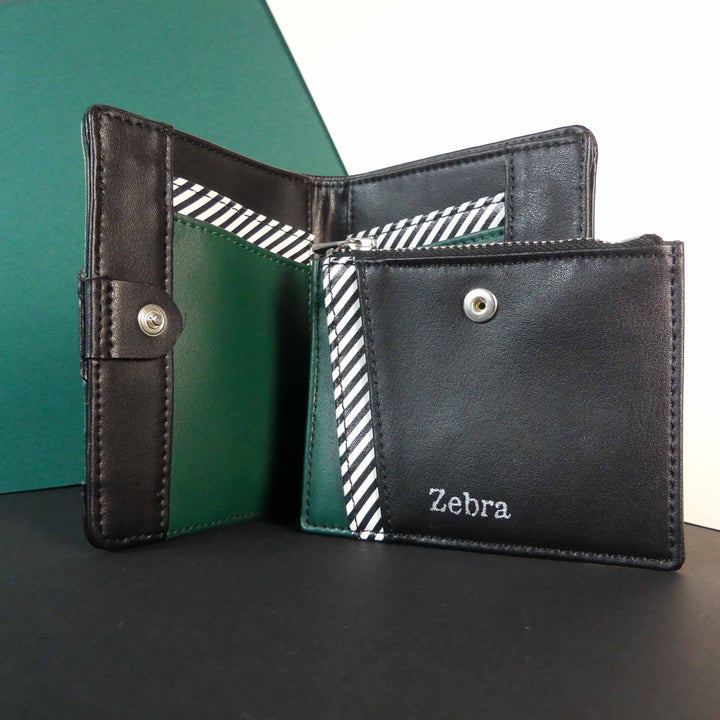 portefeuille en cuir vegan noir modulable