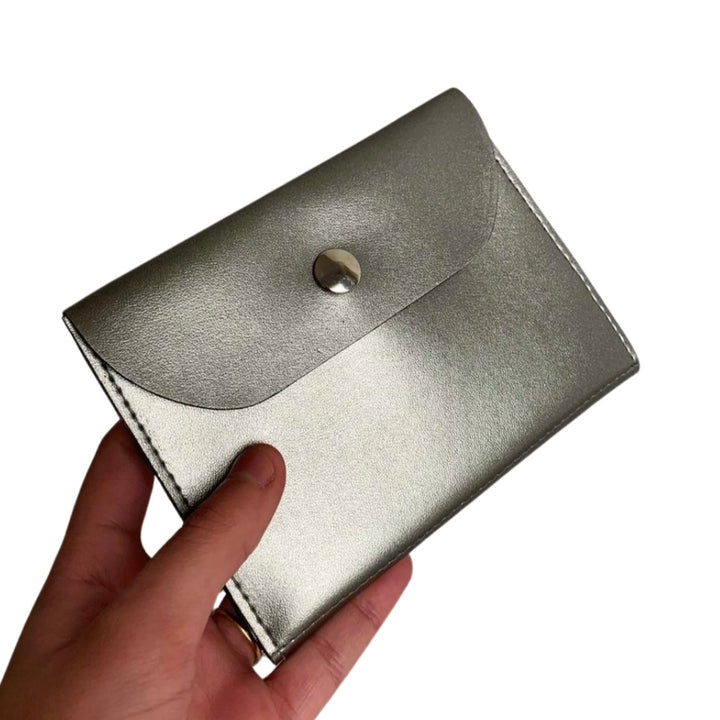 portefeuille vegan original argenté