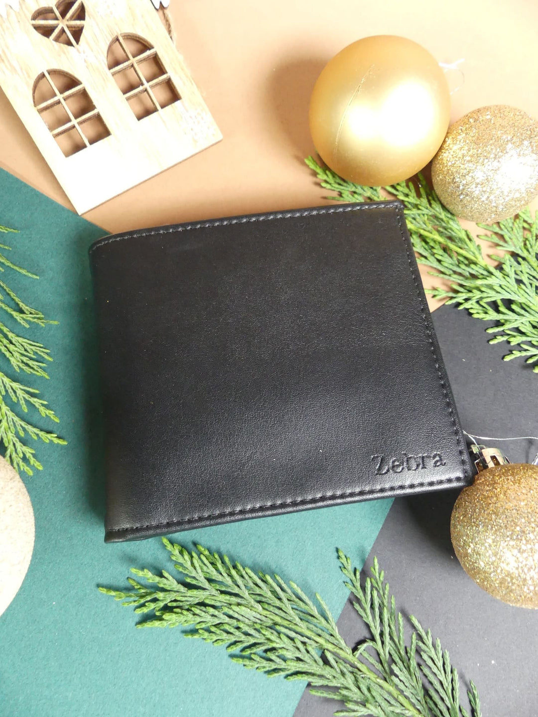 portefeuille noir en cuir vegan