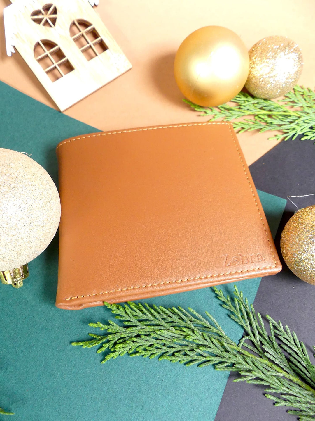 portefeuille vegan marron camel