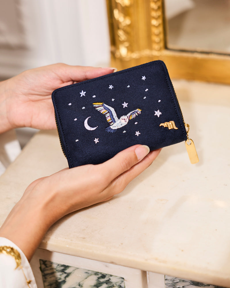 Portefeuille vegan Exquis Edwige Bleu de la marque Minuit sur Terre