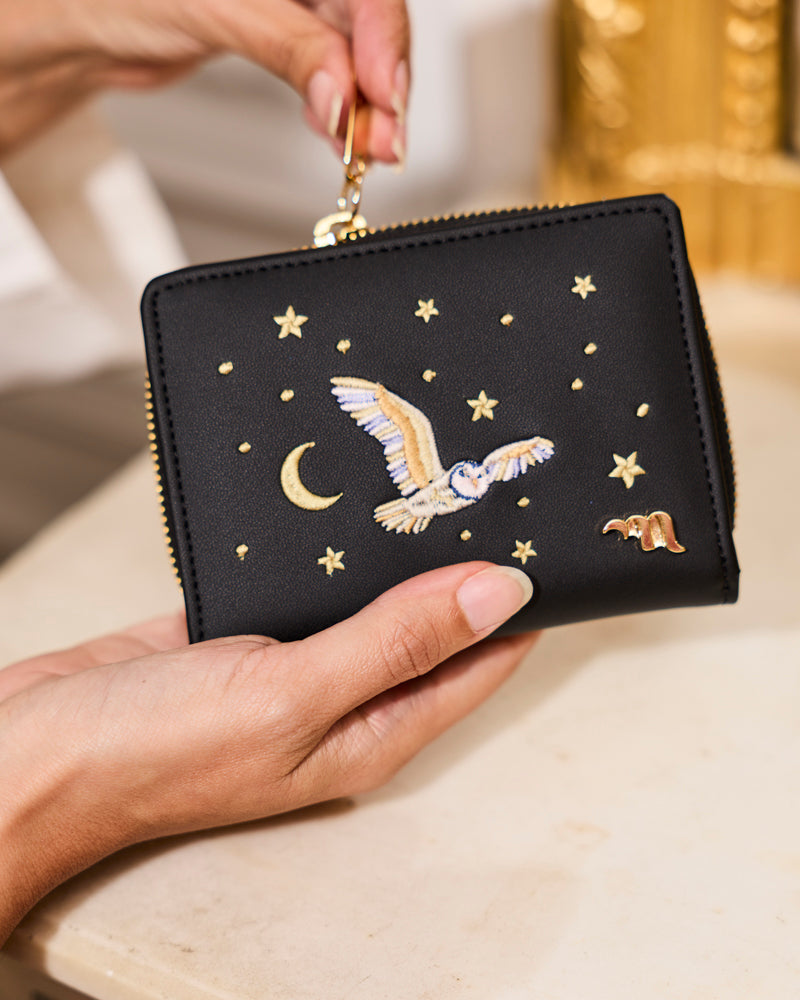 Portefeuille vegan Exquis Edwige Noir de la marque Minuit sur Terre
