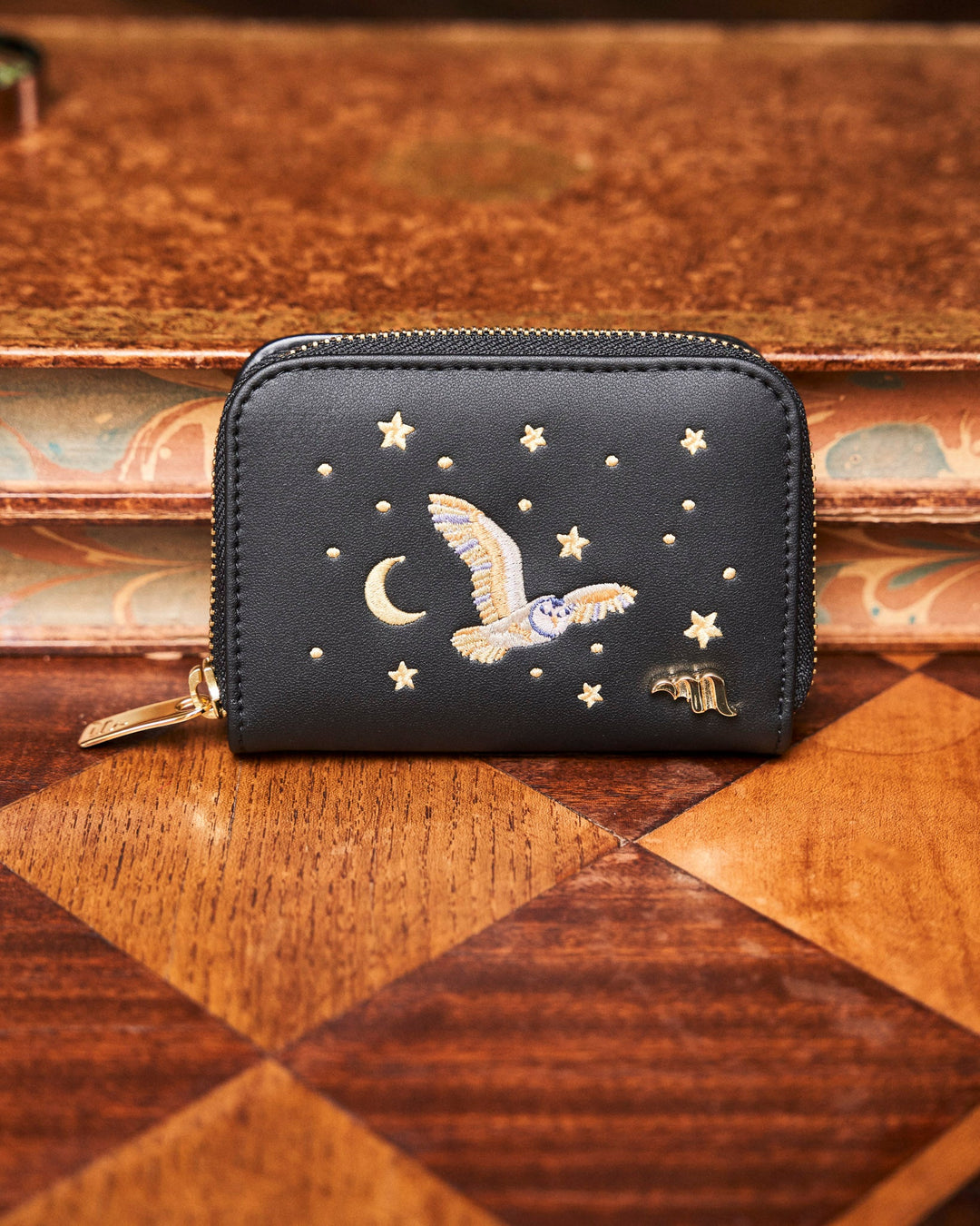 Portefeuille vegan Exquis Edwige Noir de la marque Minuit sur Terre