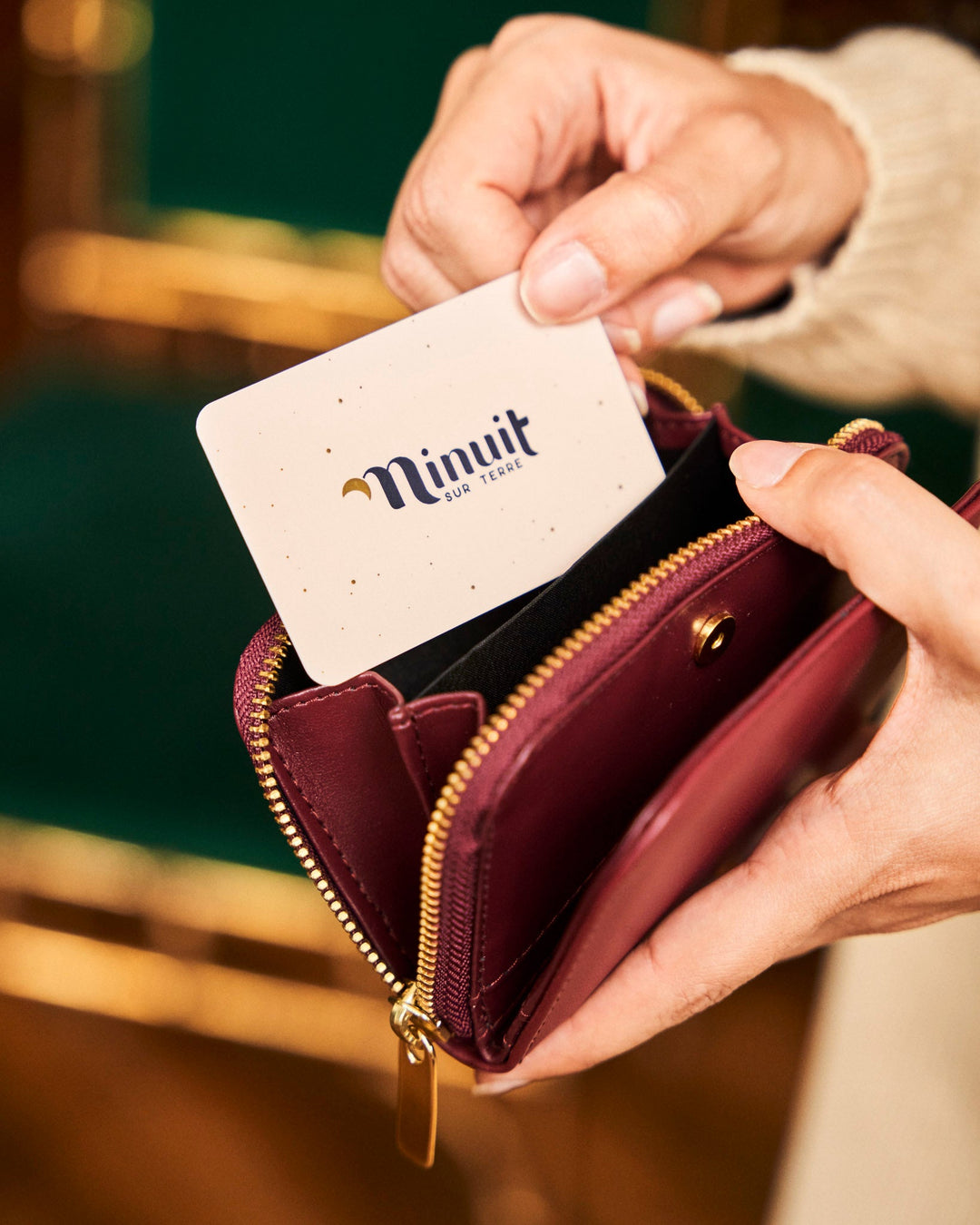 Portefeuille vegan Exquis Edwige Noir de la marque Minuit sur Terre