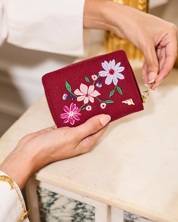 Portefeuille vegan Exquis Floral de la marque Minuit sur Terre