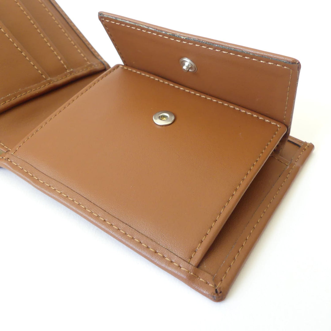 portefeuille en cuir vegan de raisin couleur marron caramel