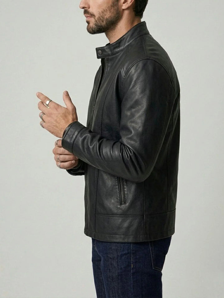 Veste en cuir vegan pour homme style racer
