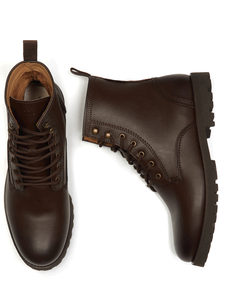 bottines marron style rangers