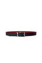Charger l&#39;image dans la galerie, ceinture en cuir vegan noir et rouge réversible