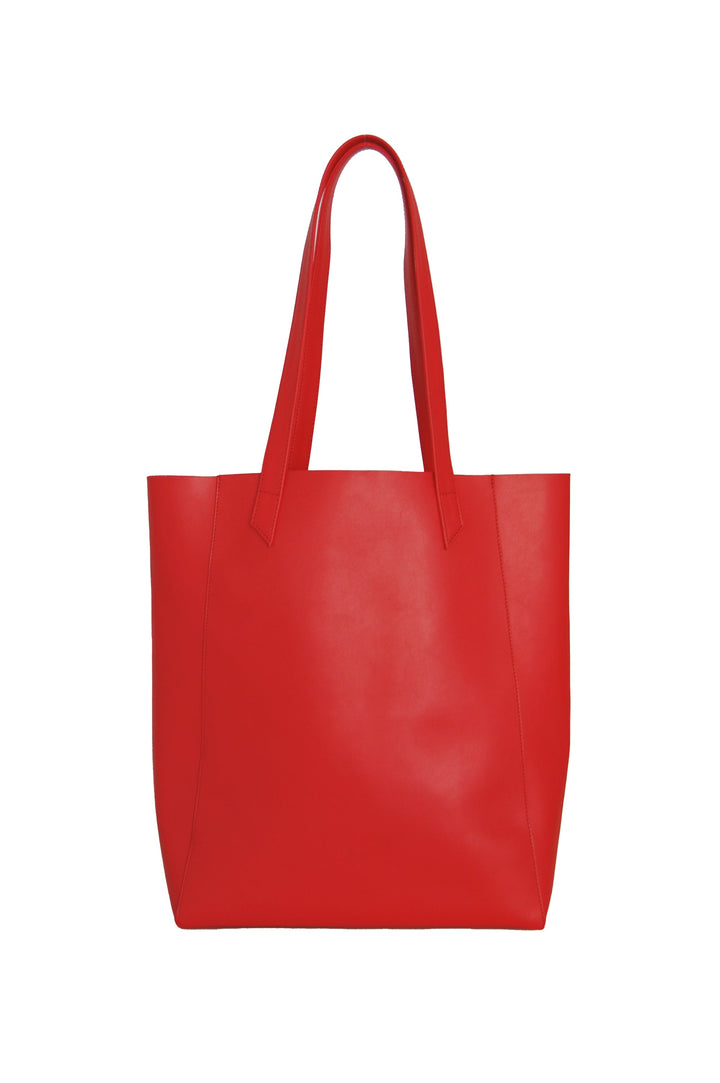 grand sac cuir vegan rouge