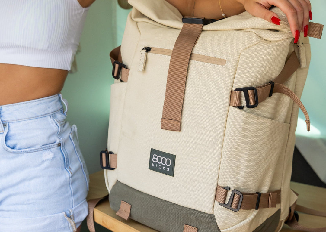 Grand sac à dos de voyage en chanvre écologique