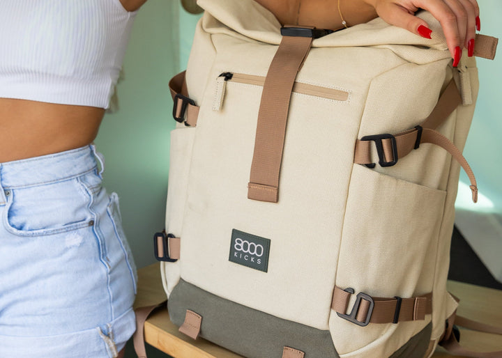 Grand sac à dos de voyage en chanvre écologique