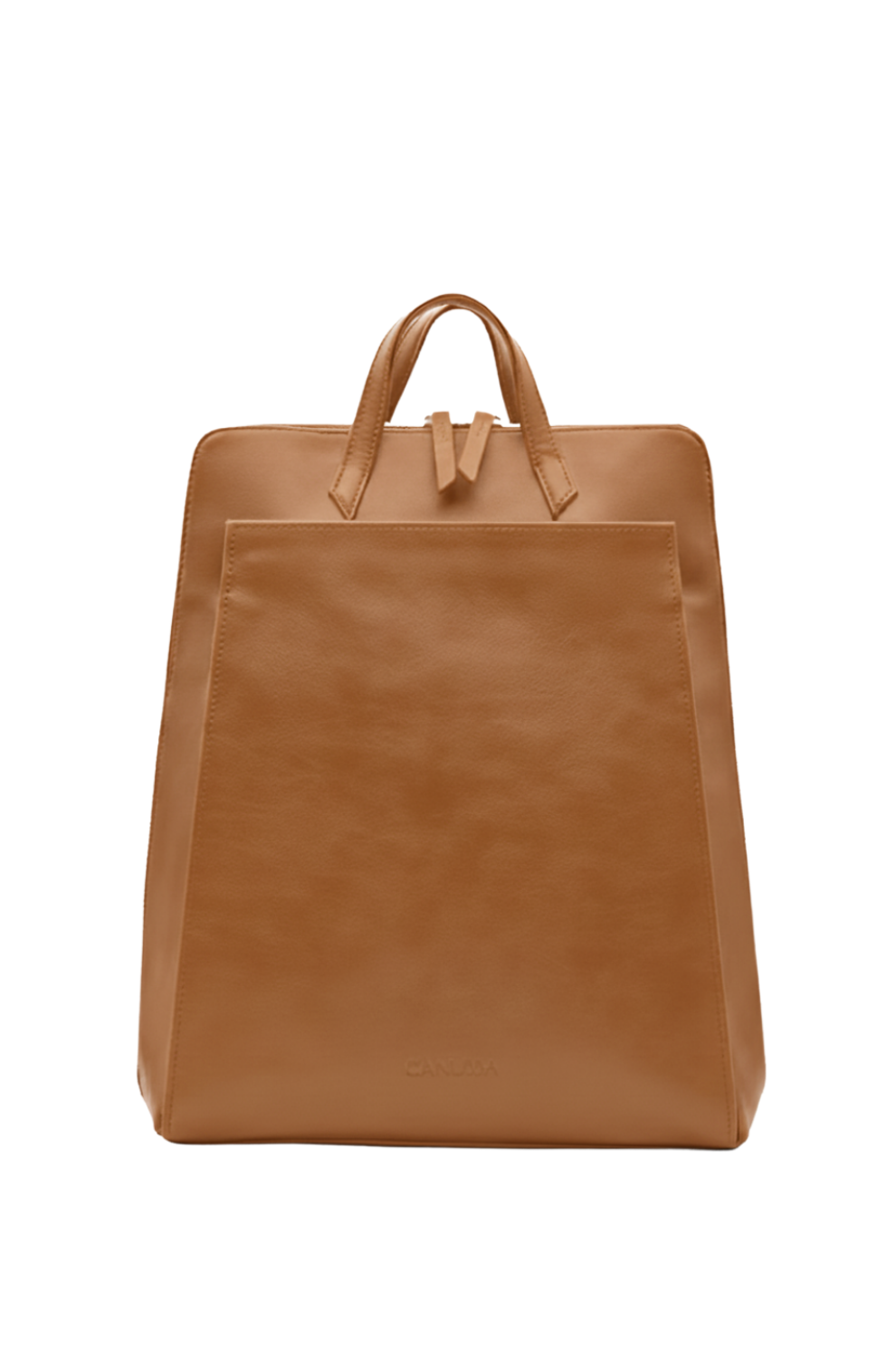 Sac à dos en cuir vegan camel pour ordinateur portable