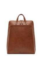 Charger l'image dans la galerie, Sac à dos en cuir vegan marron pour ordinateur portable