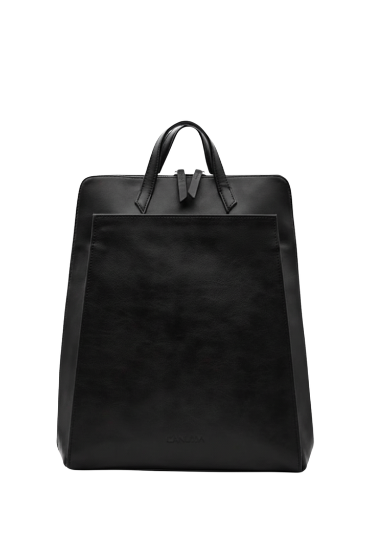 Sac à dos en cuir vegan noir pour ordinateur portable
