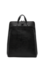 Charger l'image dans la galerie, Sac à dos en cuir vegan noir pour ordinateur portable