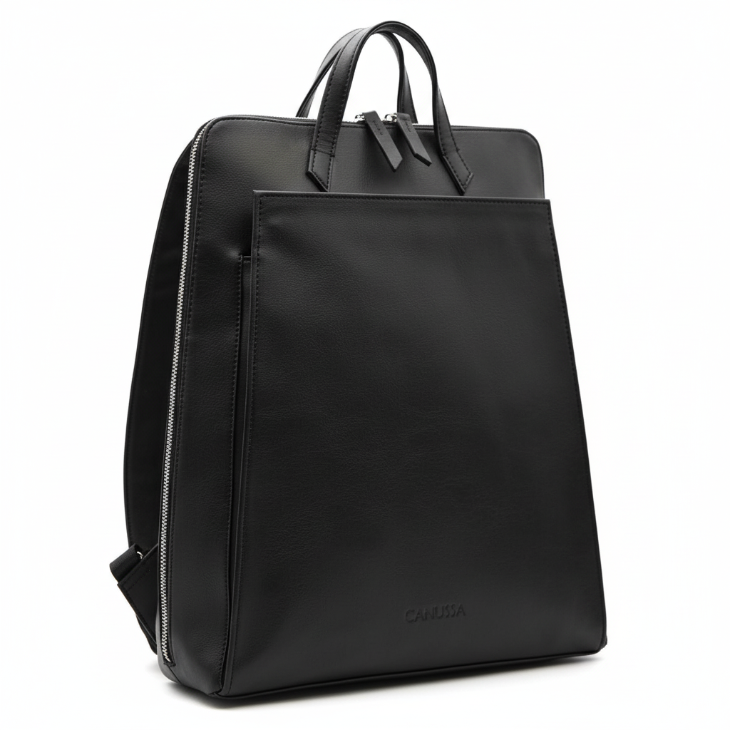Sac à dos éco responsable en cuir vegan noir pour ordinateur portable