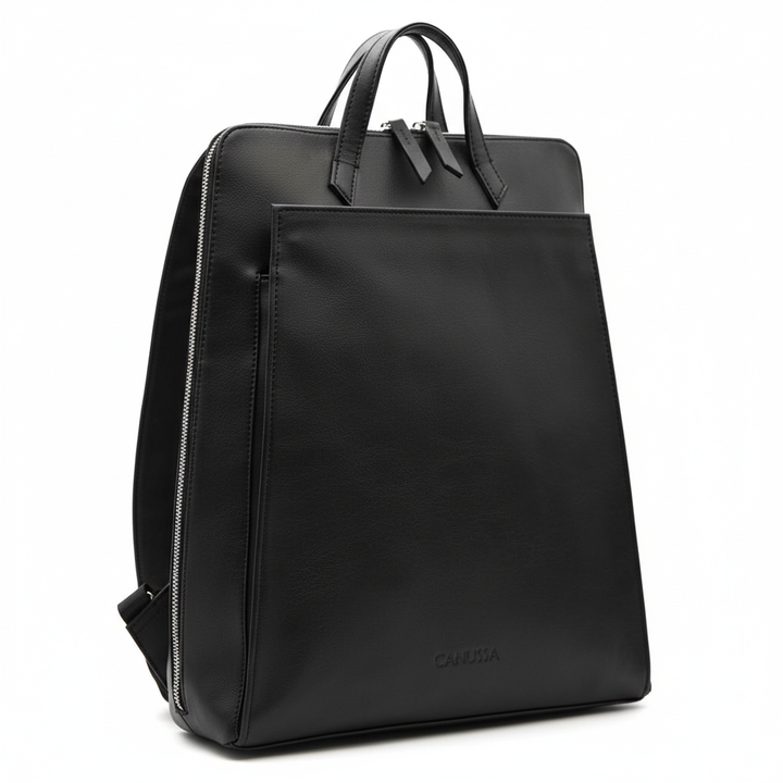 Sac à dos éco responsable en cuir vegan noir pour ordinateur portable