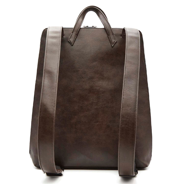 Sac à dos en cuir vegan marron pour ordinateur portable