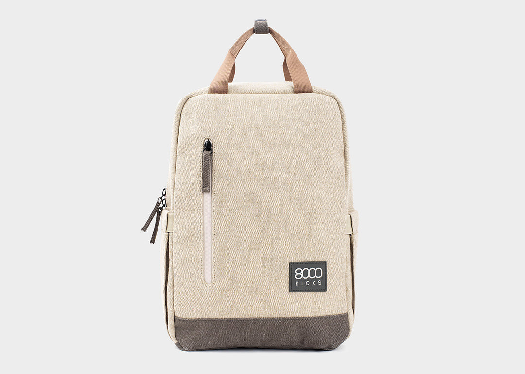 Petit sac à dos en chanvre beige