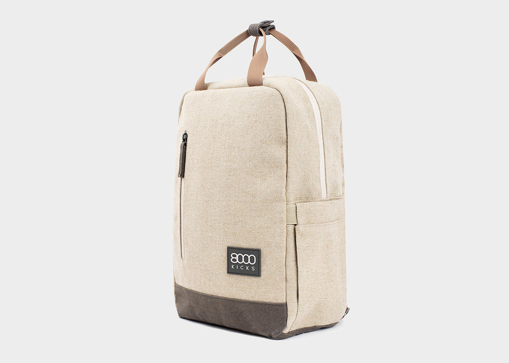 petit sac à dos en chanvre beije 