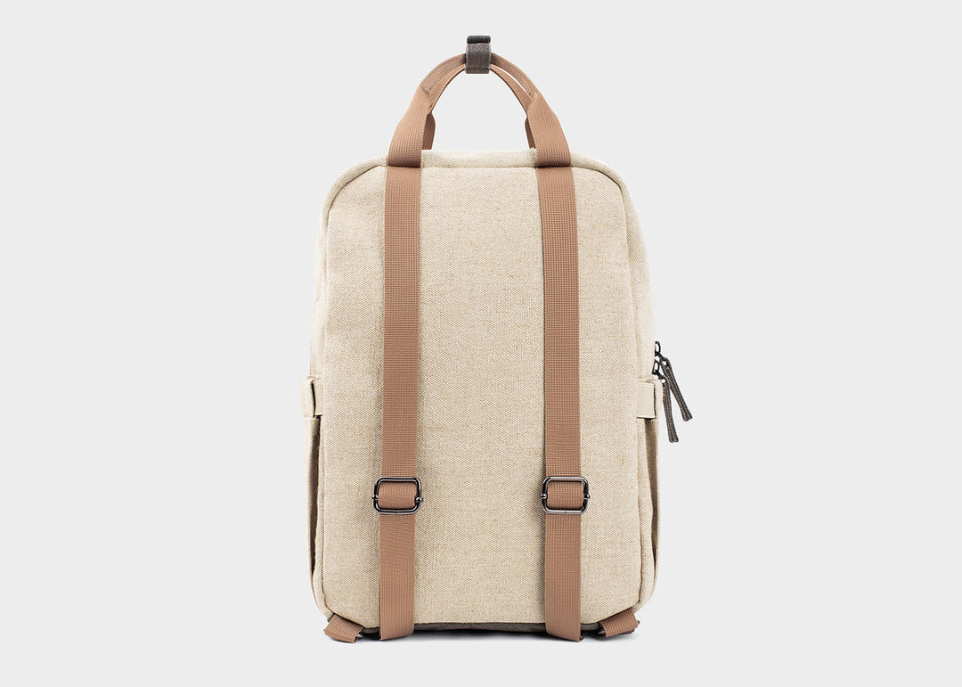 Petit sac à dos vegan en chanvre beije