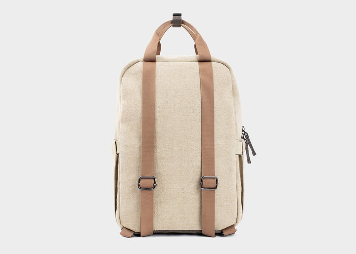 Petit sac à dos vegan en chanvre beije