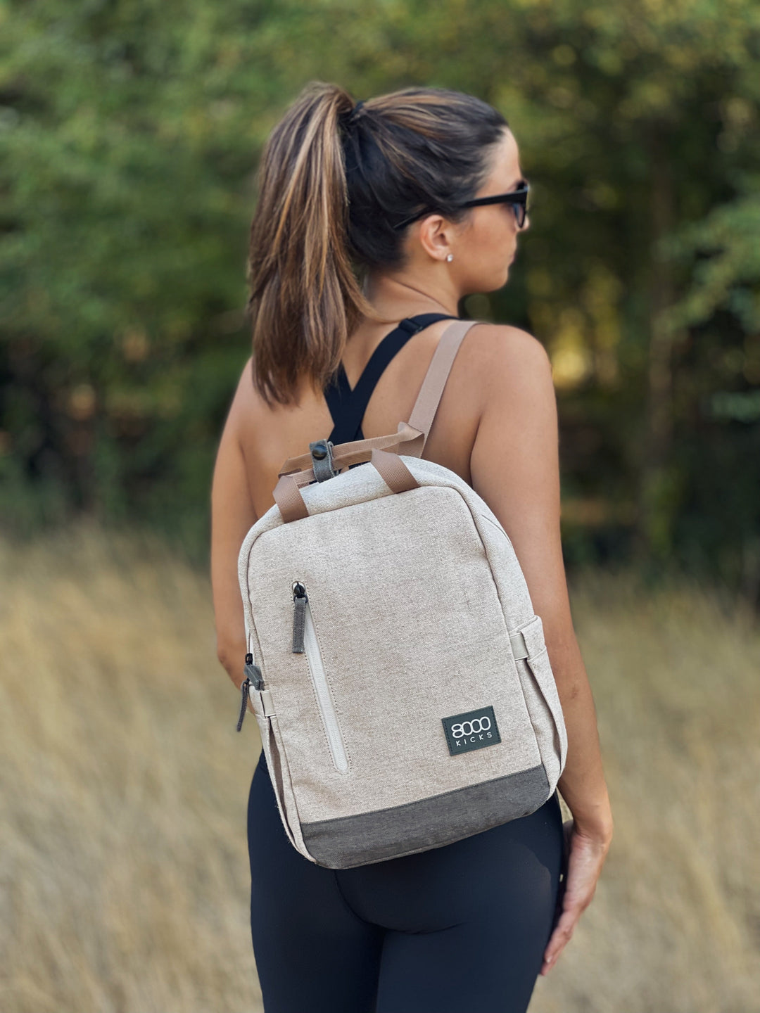 Petit sac à dos vegan en chanvre beije 