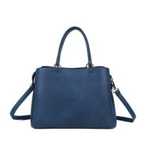 Charger l&#39;image dans la galerie, Vue de dos du sac à main bleu marine sécurisé Arsayo Passiflore
