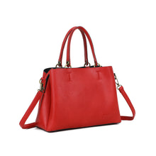 Charger l&#39;image dans la galerie, Vue de  3/4 du sac à main  rouge sécurisé Arsayo Passiflore