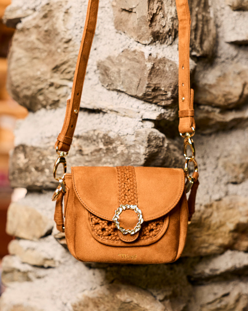 Sac à main vegan Mira Camel Tressé de la marque Minuit sur Terre