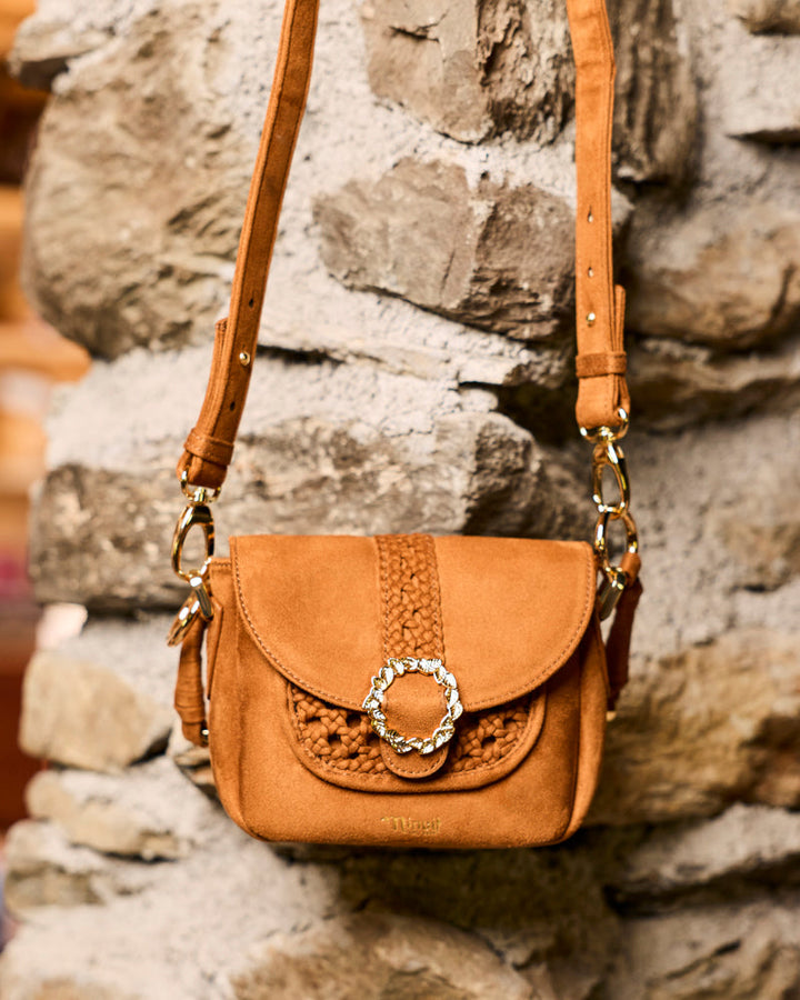 Sac à main vegan Mira Camel Tressé de la marque Minuit sur Terre