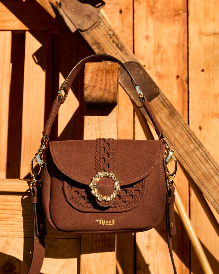 Sac à main vegan Mira Choco Tressé de la marque Minuit sur Terre