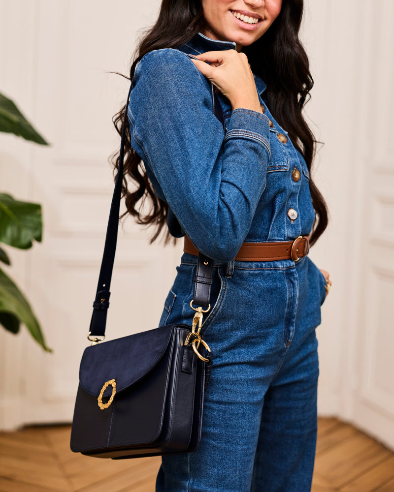 Sac à main vegan Stellan Bleu Minuit de la marque Minuit sur Terre