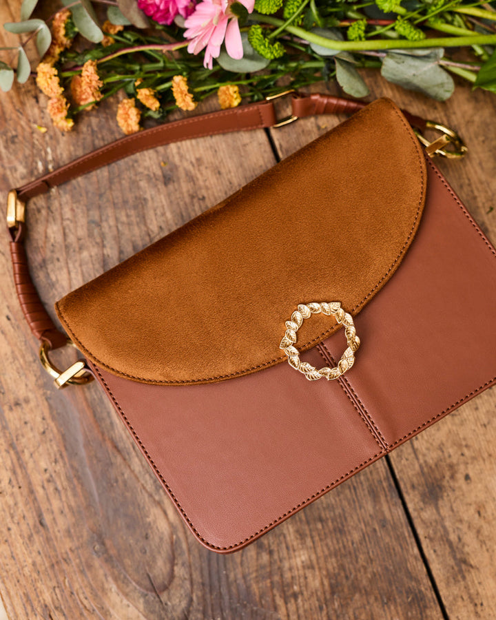 Sac à main vegan Stellan Camel de la marque Minuit sur Terre