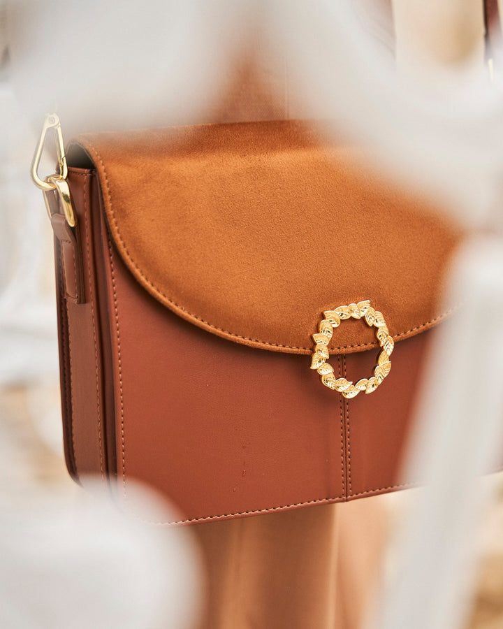 Sac à main vegan Stellan Camel de la marque Minuit sur Terre