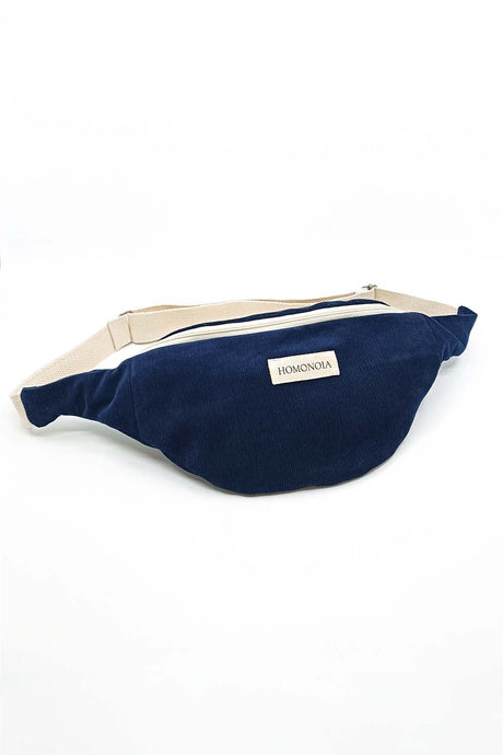 banane bleu marine en velours côtelé