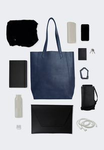 sac en cuir vegan bleu marine