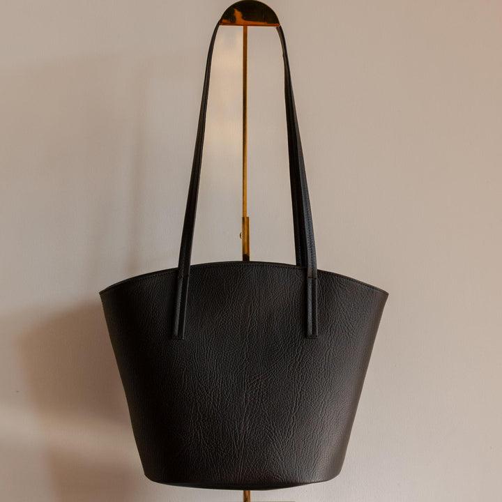 Grand sac en cuir vegan noir Alénore