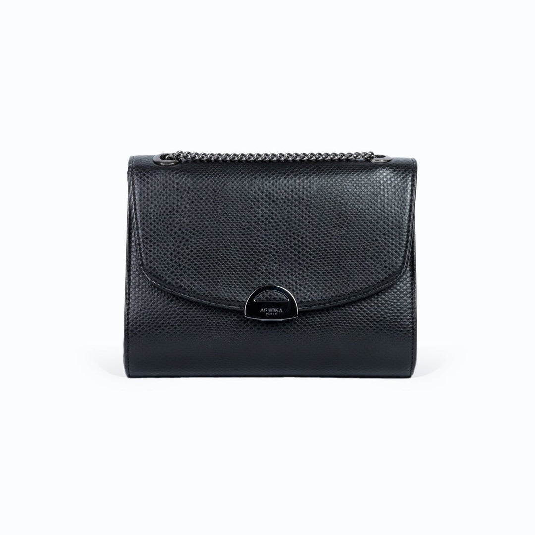 Mini Paname Lézard Noir – sac bandoulière vegan femme en Uppeal™, format compact et élégant Ashoka Paris