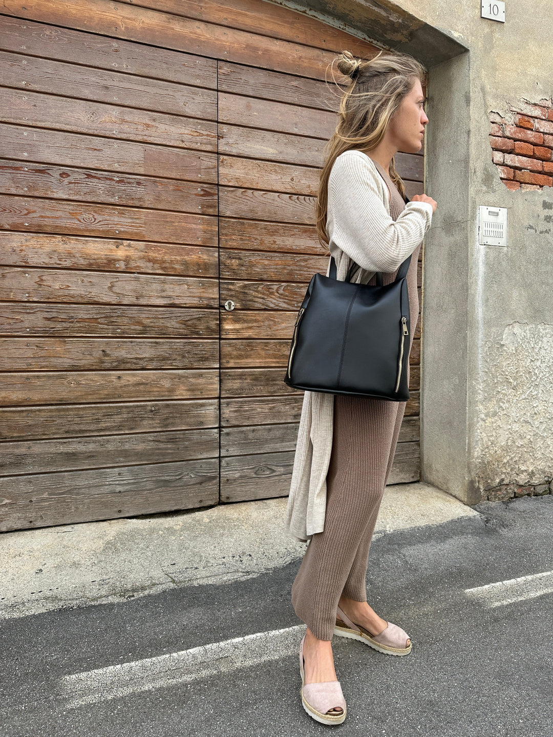 sac à dos en cuir vegan noir