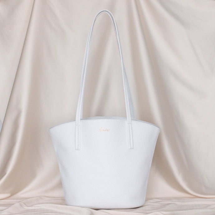 sac vegan forme cabas blanc