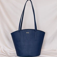 Load image into Gallery viewer, Sac vegan cabas bleu marine