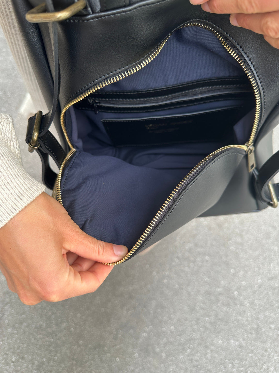 sac à dos en cuir vegan noir