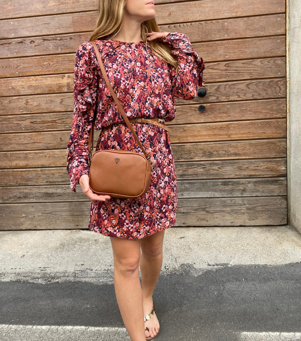 sac vegan marron bandoulière amovible