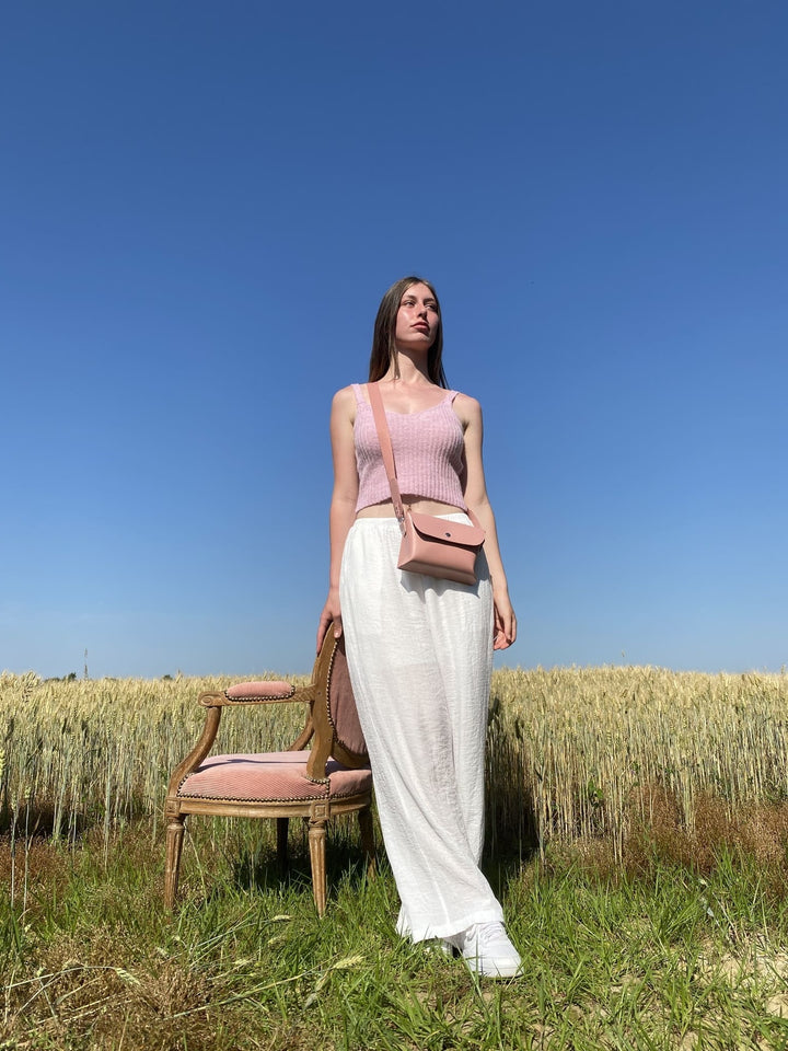 sac à main en cuir vegan marron