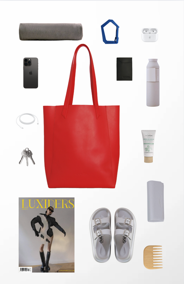 grand sac vegan rouge